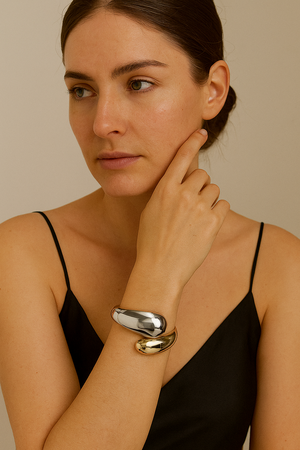 Bracelete Elegance Prata e dourado - DERMEBELA