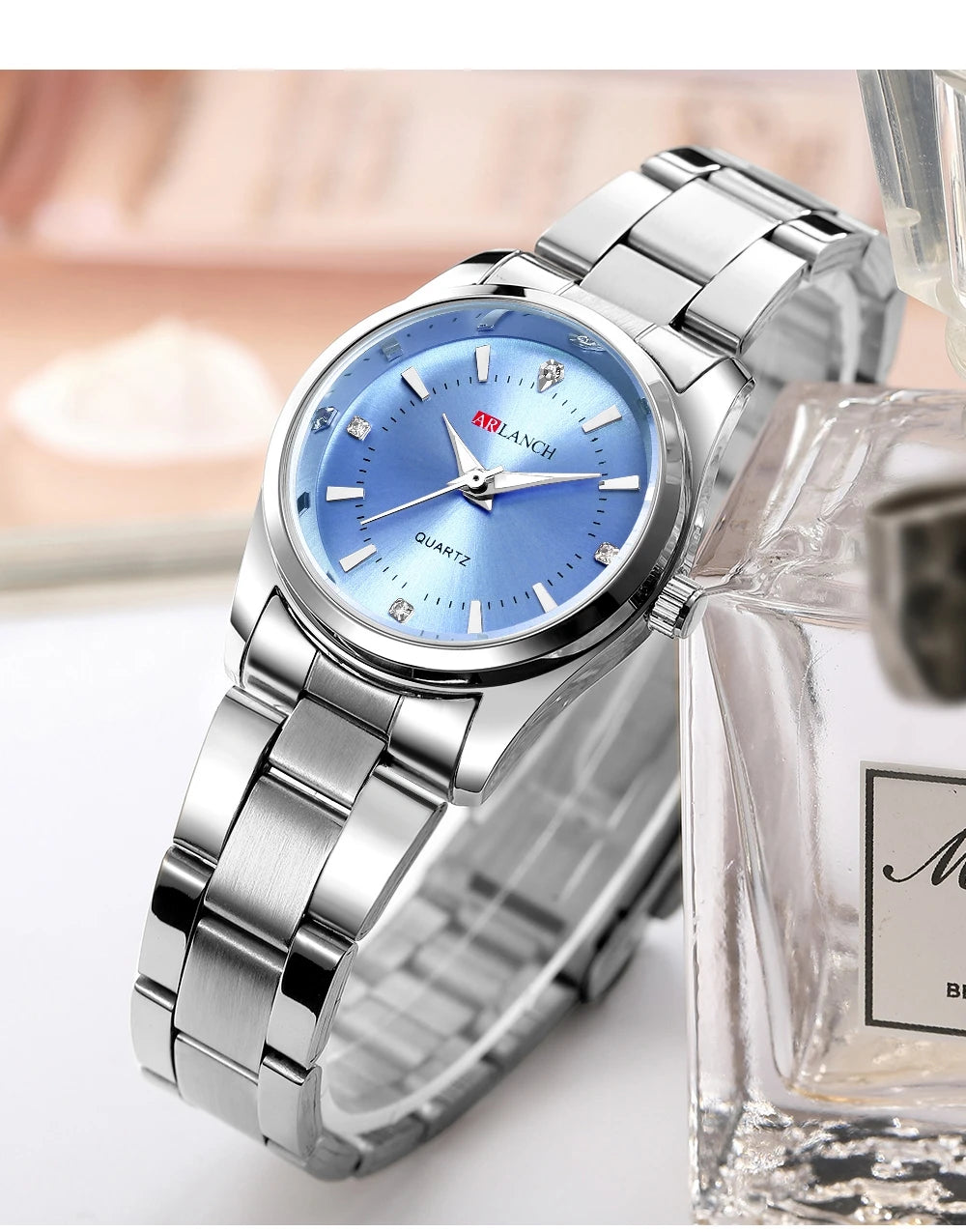 Relógio Feminino Minimalista com detalhe de Strass - DermeBela