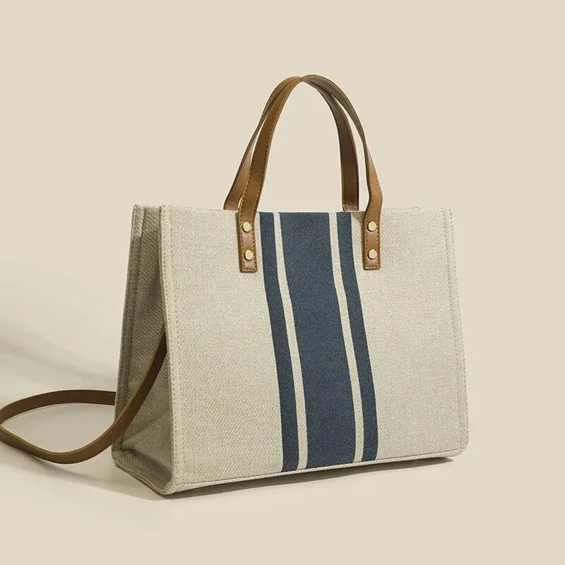 Bolsa Listrada de Tecido Casual - DermeBela