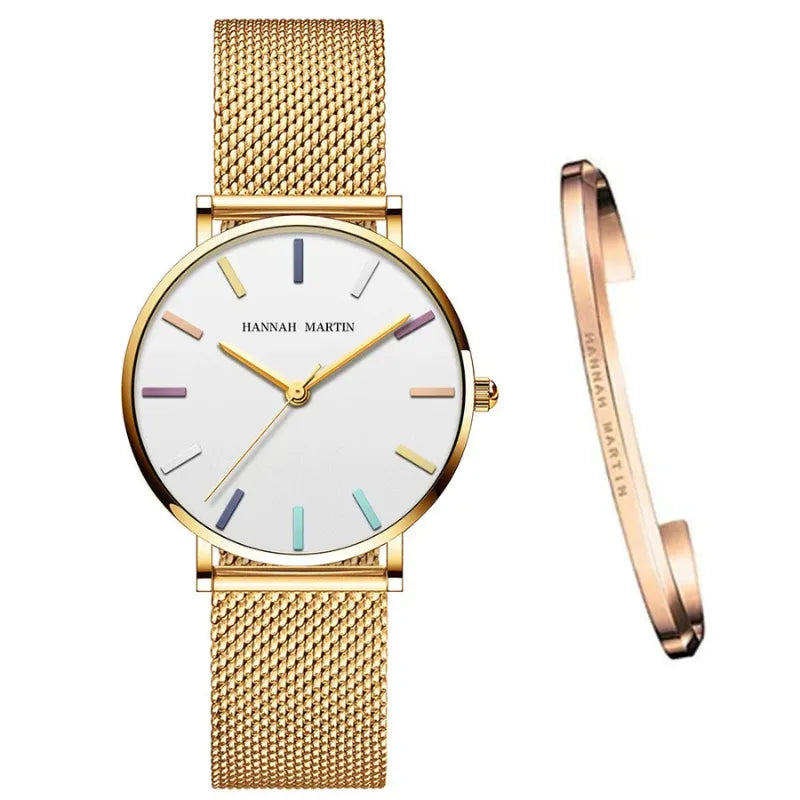 Relógio Feminino + Pulseira Lux de Brinde - DermeBela