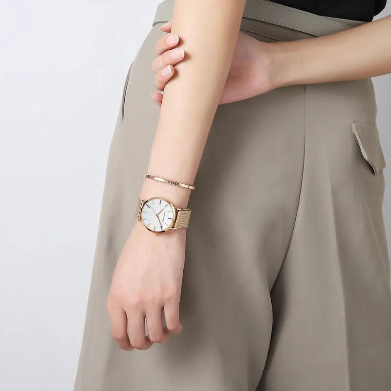 Relógio Feminino + Pulseira Lux de Brinde - DermeBela