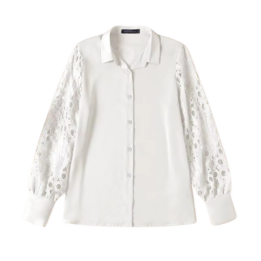 Blusa elegante de renda Oca Feminina - DermeBela