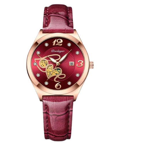 Relógio Feminino Love com pulseira em Couro - DermeBela