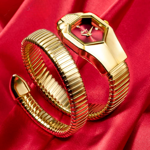 Relógio Feminino Luxuoso em Forma de Cobra Quartzo - DermeBela