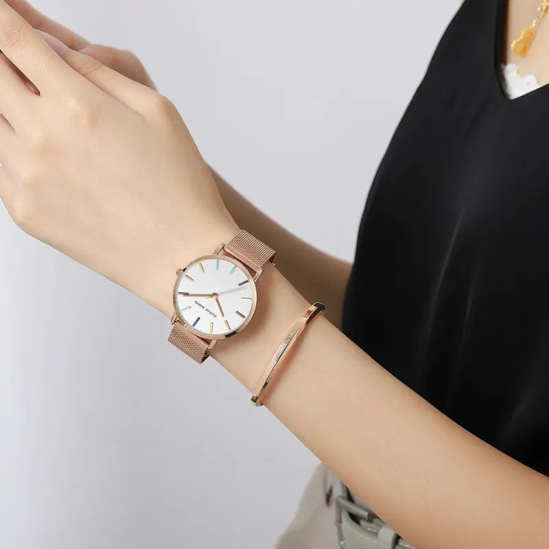 Relógio Feminino + Pulseira Lux de Brinde - DermeBela