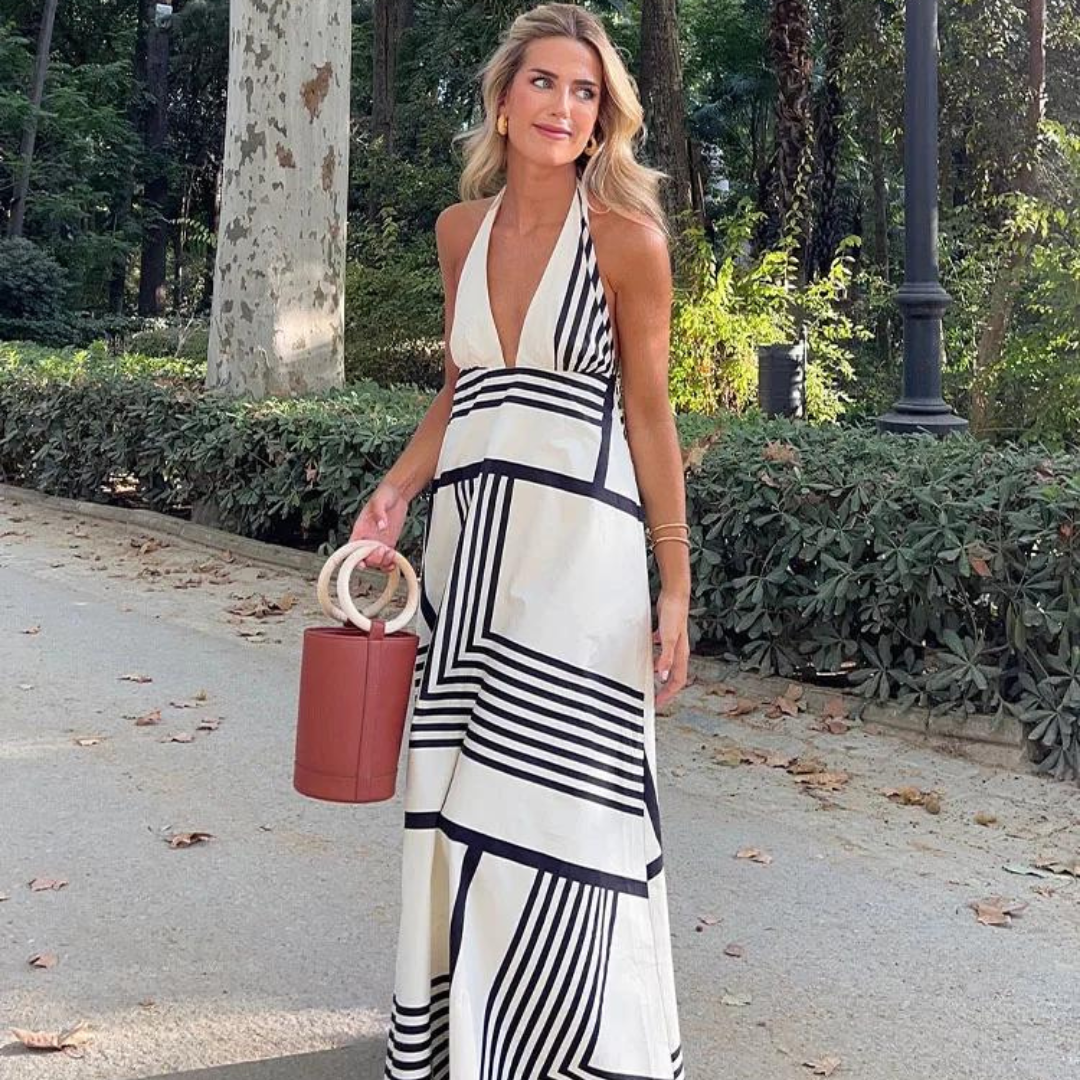Vestido Midi Vintage Sem Costas com Fecho Lateral - DermeBela
