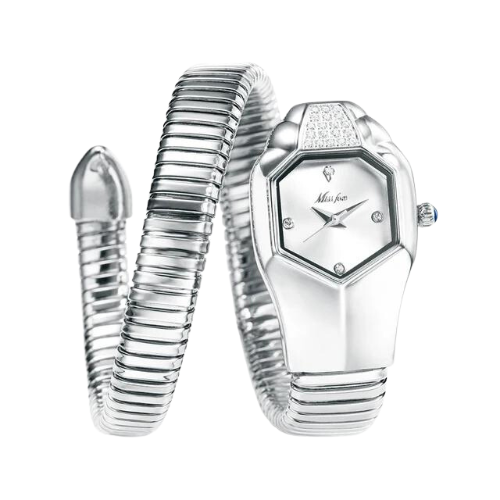 Relógio Feminino Luxuoso em Forma de Cobra Quartzo - DermeBela