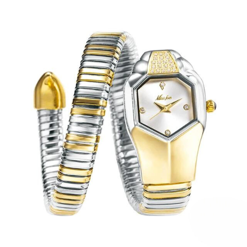 Relógio Feminino Luxuoso em Forma de Cobra Quartzo - DermeBela