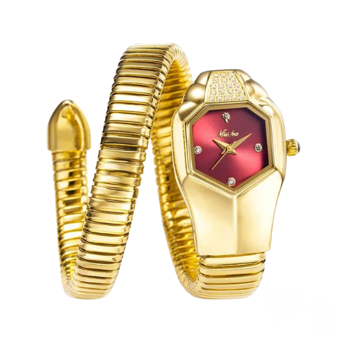 Relógio Feminino Luxuoso em Forma de Cobra Quartzo - DermeBela