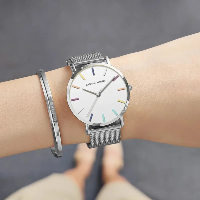 Relógio Feminino + Pulseira Lux de Brinde - DermeBela