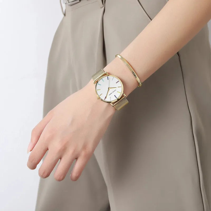 Relógio Feminino + Pulseira Lux de Brinde - DermeBela