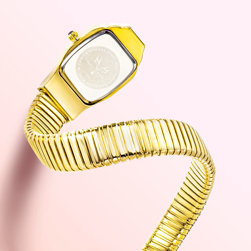 Relógio Feminino Luxuoso em Forma de Cobra Quartzo - DermeBela