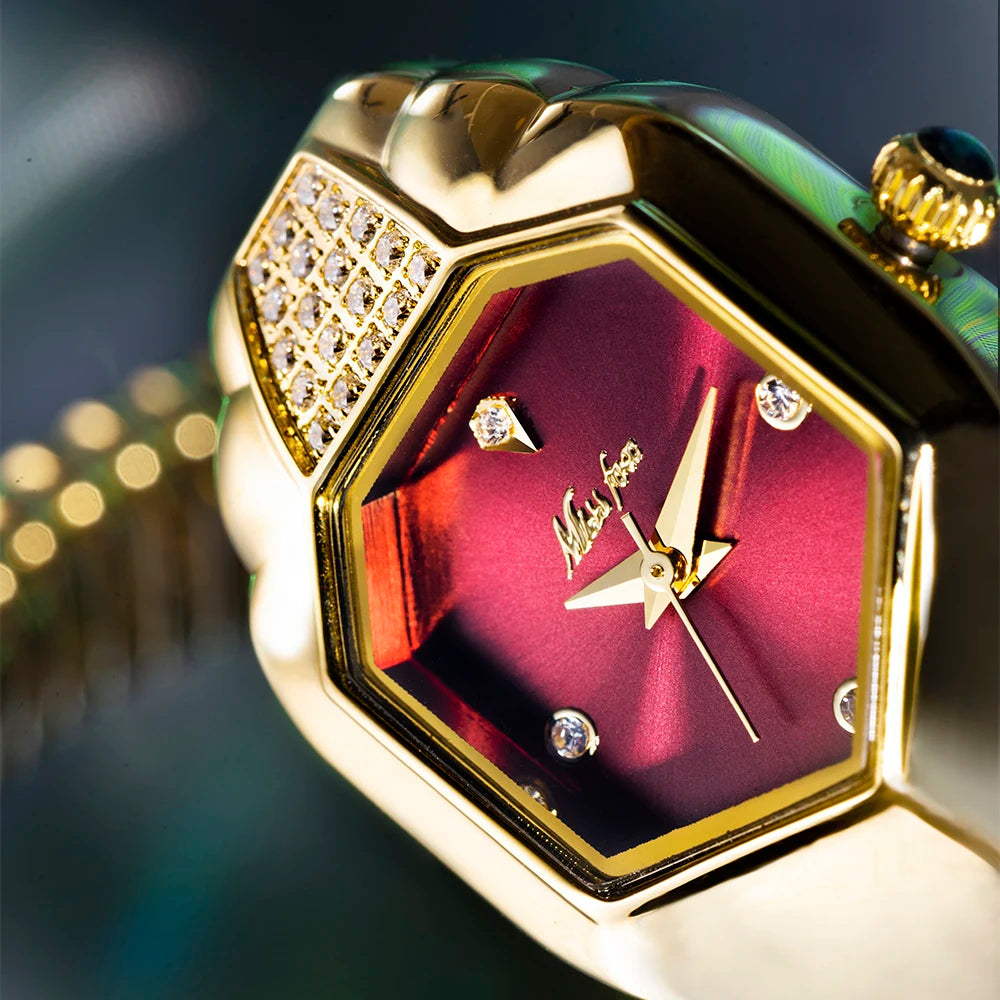 Relógio Feminino Luxuoso em Forma de Cobra Quartzo - DermeBela