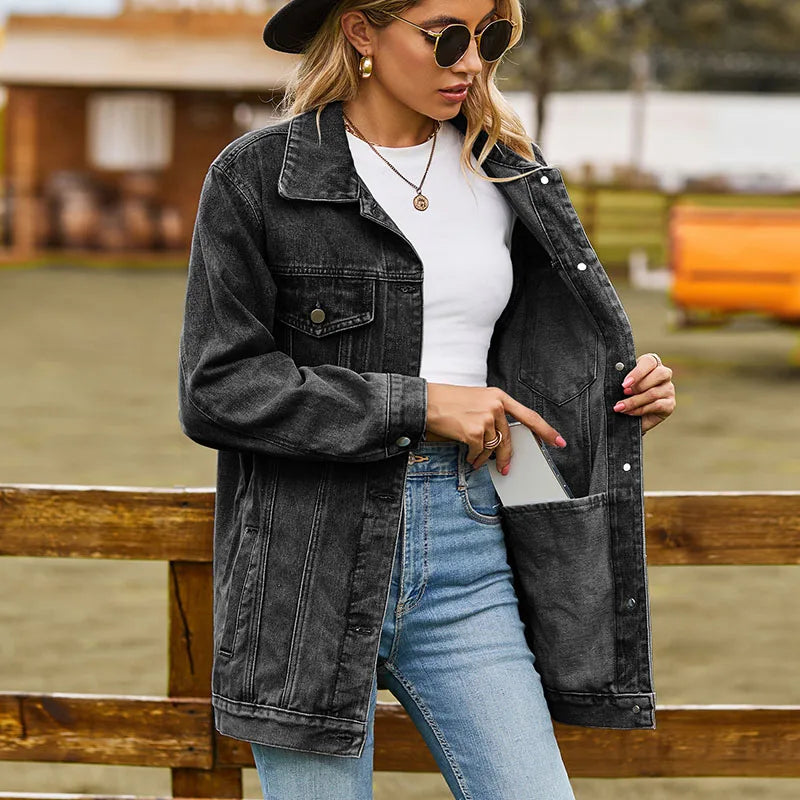 Jaqueta Jeans Vintage Solta – DermeBela