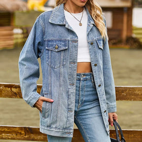 Jaqueta Jeans Vintage Solta – DermeBela