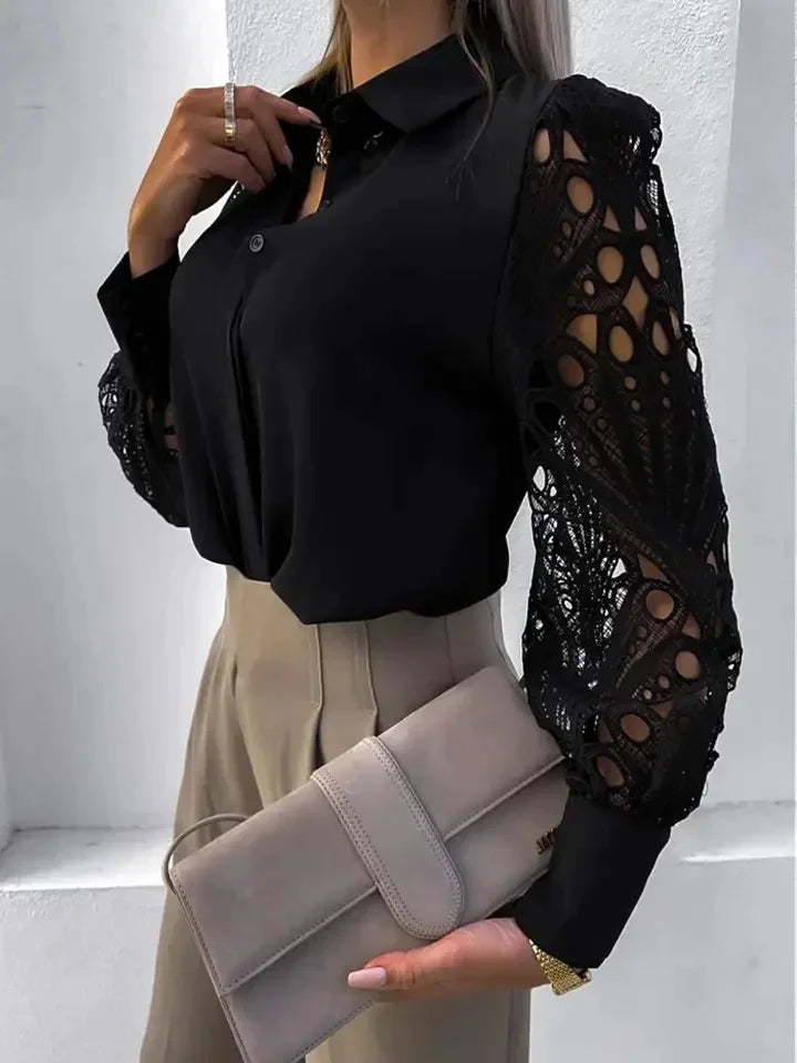 Blusa elegante de renda Oca Feminina - DermeBela