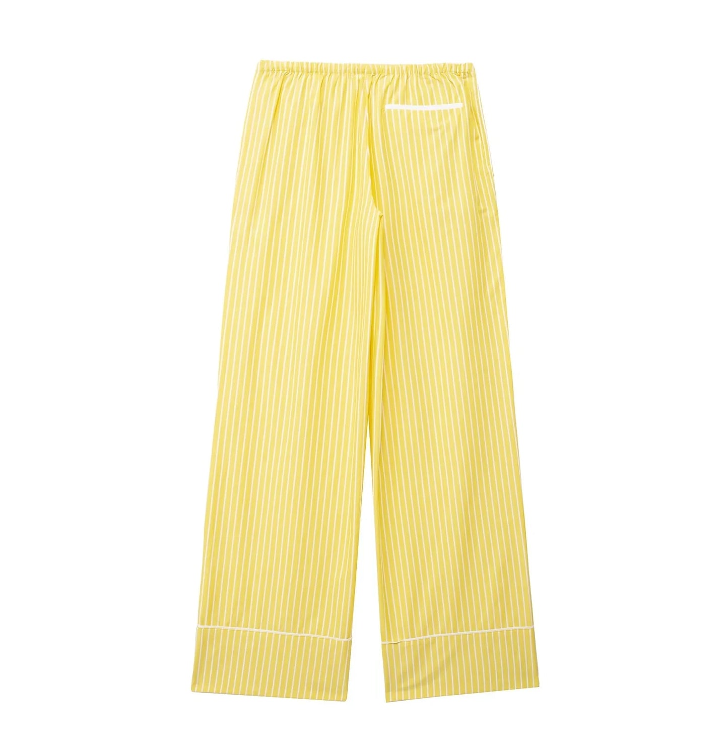 Conjunto Streetwear Amarelo - Blusa Listrada e Calça Solta - DermeBela