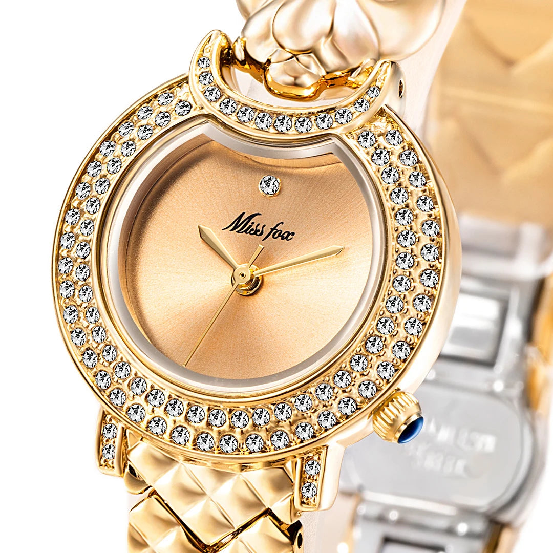 Relógio Feminino Leopard com Detalhe de Strass e Pedra Verde - DermeBela
