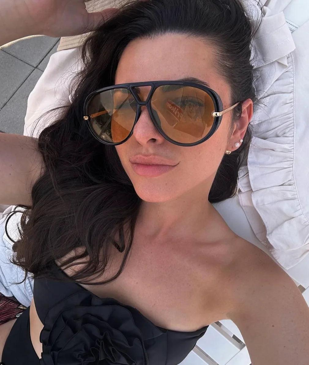 Óculos de Sol Feminino Diva Oversized - DermeBela