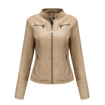 Jaqueta Feminina Couro Slim Gola Alta – DermeBela