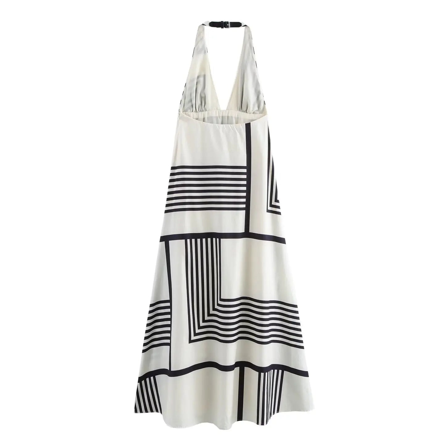Vestido Midi Vintage Sem Costas com Fecho Lateral - DermeBela