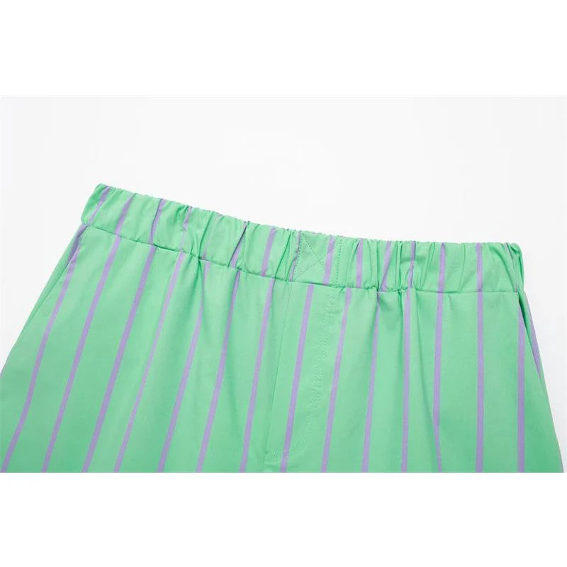 Conjunto Elegante de Shorts Listrados - DermeBela