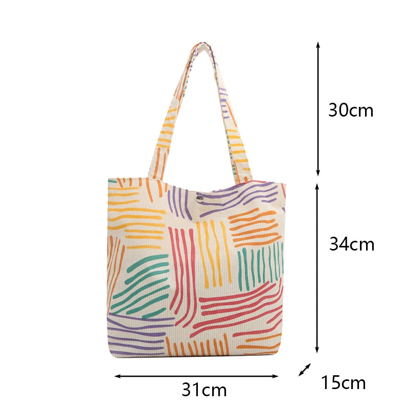 Bolsa Sacola Listrada Colorida - DermeBela