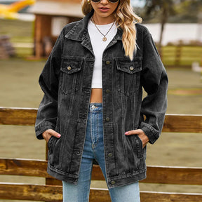 Jaqueta Jeans Vintage Solta – DermeBela