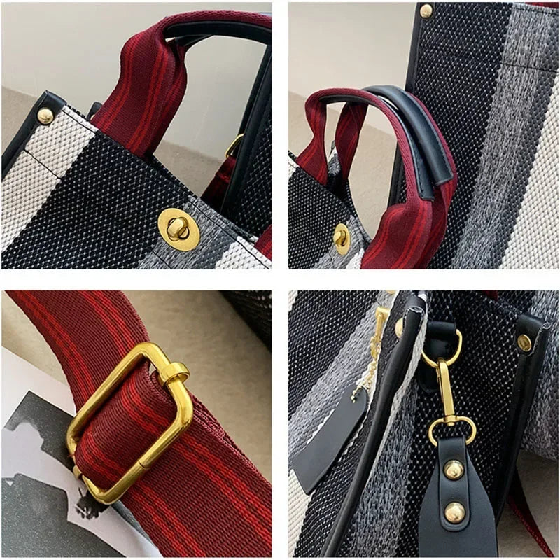 Bolsa Tote Vintage Listrada, Estilo e Funcionalidade - DermeBela