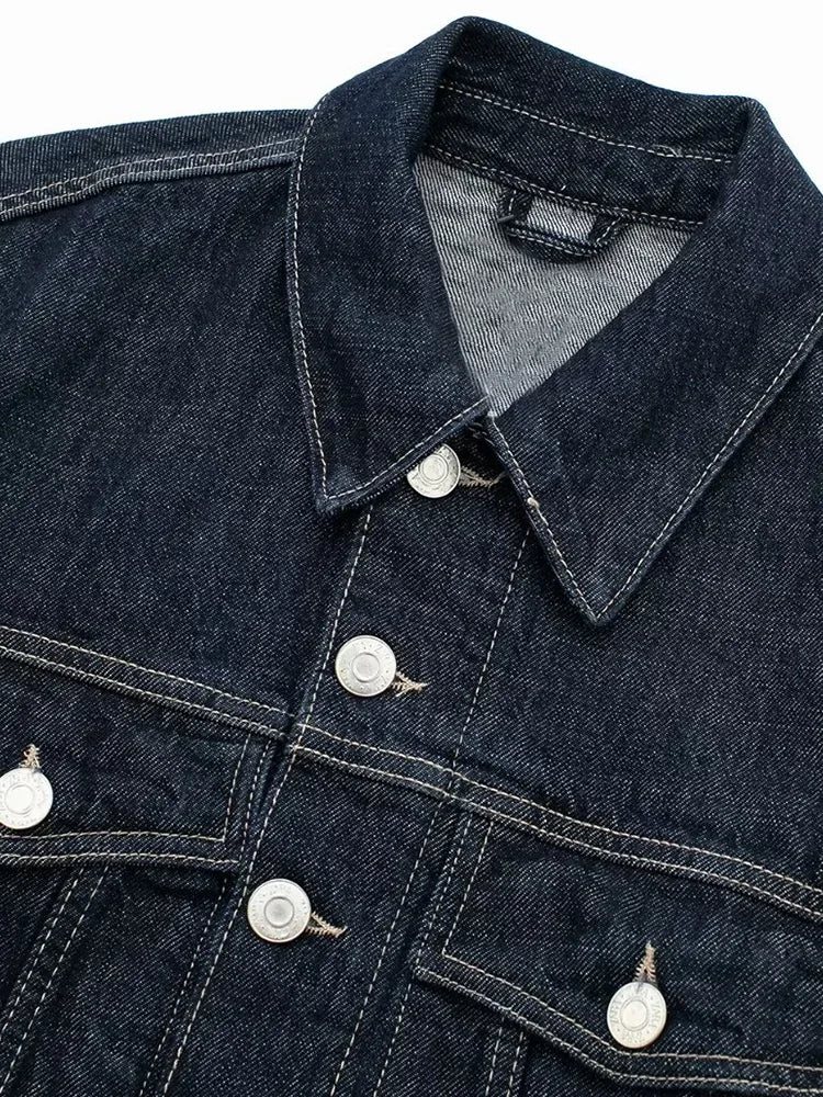 Jaqueta Denim Elegância Clássica com Lapela – DermeBela