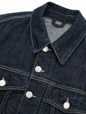 Jaqueta Denim Elegância Clássica com Lapela – DermeBela