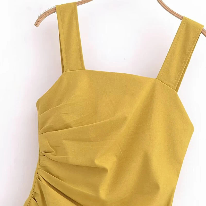 Vestido Mini Sem Costas com Zíper e Gola Quadrada- DermeBela