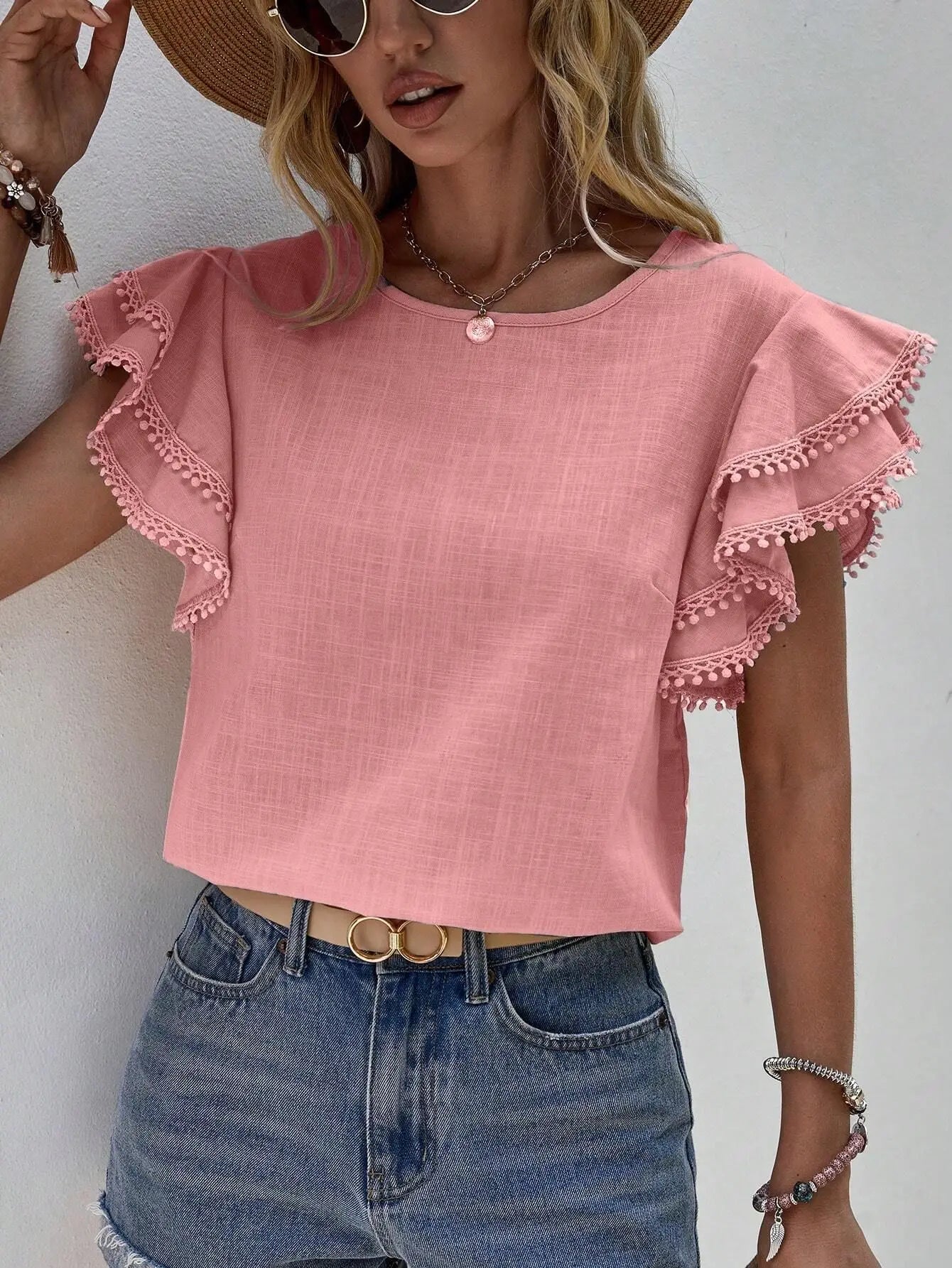 Blusa Feminina Elegante com Detalhe Rendado - DermeBela