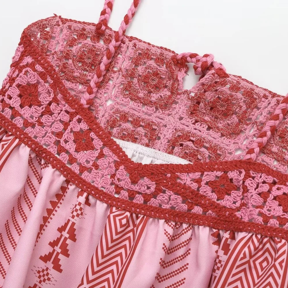 Vestido de Verão com Detalhe de Crochê e Bordado - DermeBela