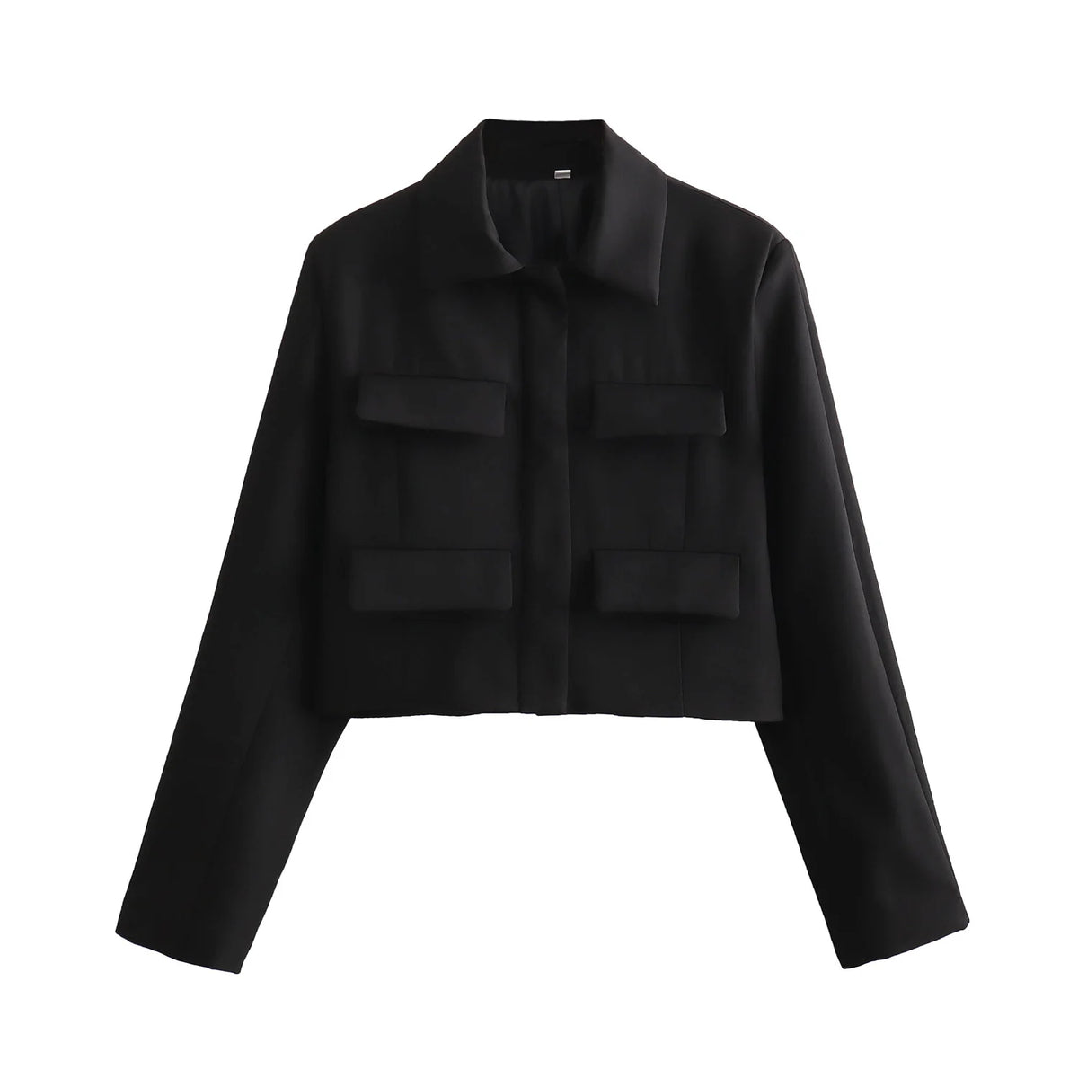 Casaco Feminino Aviador  com Botões e Detalhes de Bolsos - DermeBela