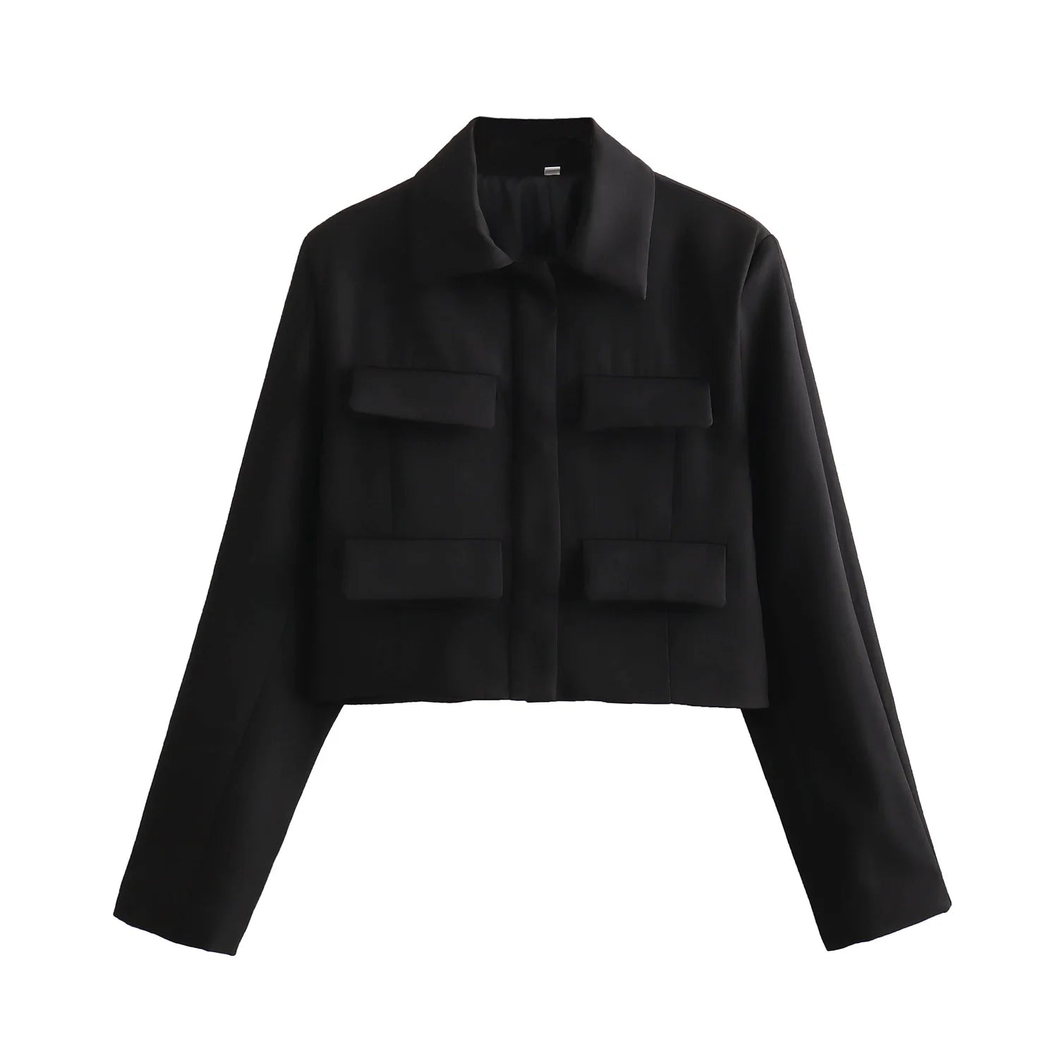 Casaco Feminino Aviador  com Botões e Detalhes de Bolsos - DermeBela