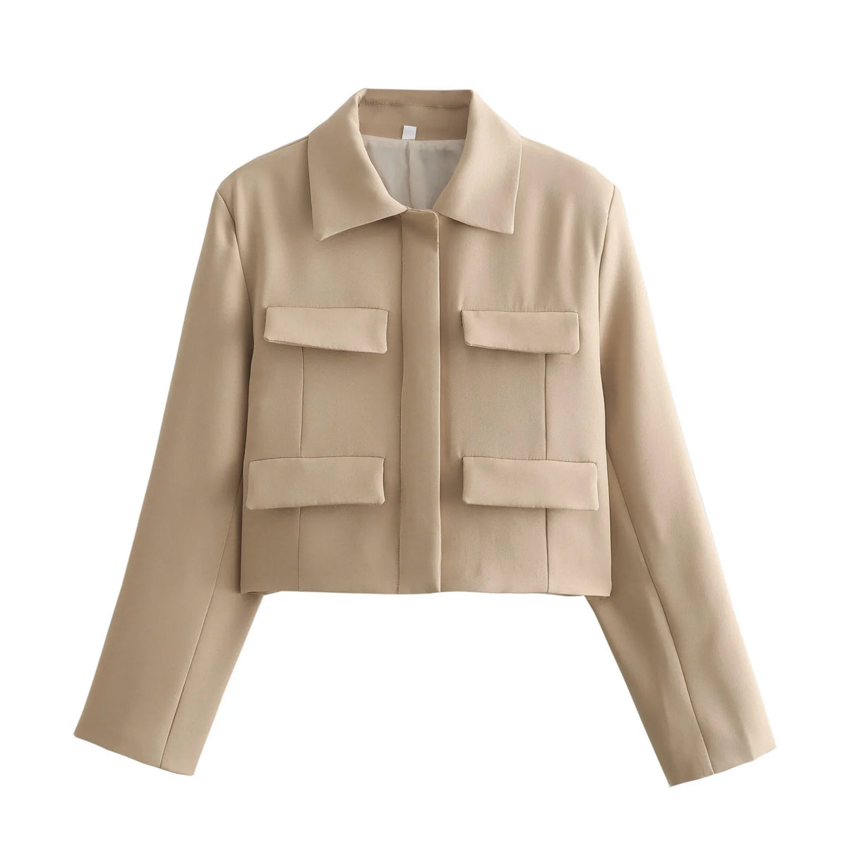 Casaco Feminino Aviador  com Botões e Detalhes de Bolsos - DermeBela