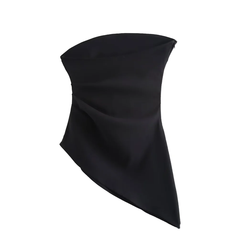 Top Feminino Sem Alças Slim Fit com Design Assimétrico  - DermeBela