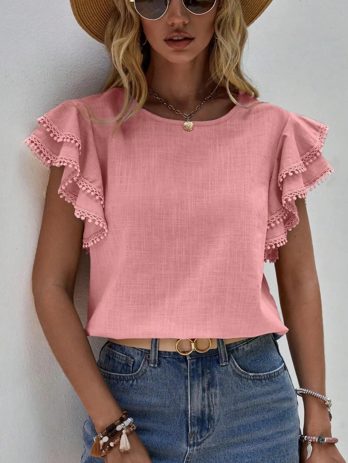 Blusa Feminina Elegante com Detalhe Rendado - DermeBela