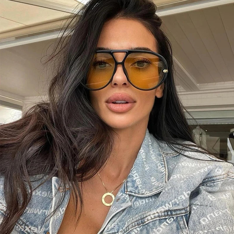 Óculos de Sol Feminino Diva Oversized - DermeBela