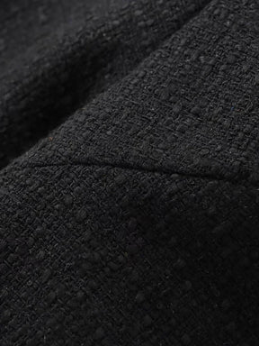 Casaco Feminino de Tweed com Gola O e Botões Dourados - DermeBela