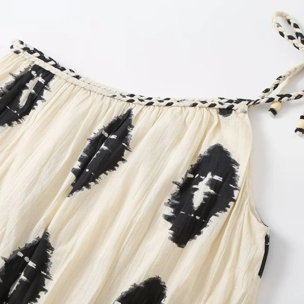 Vestido Casual de Linho com Ombro Revelado - DermeBela