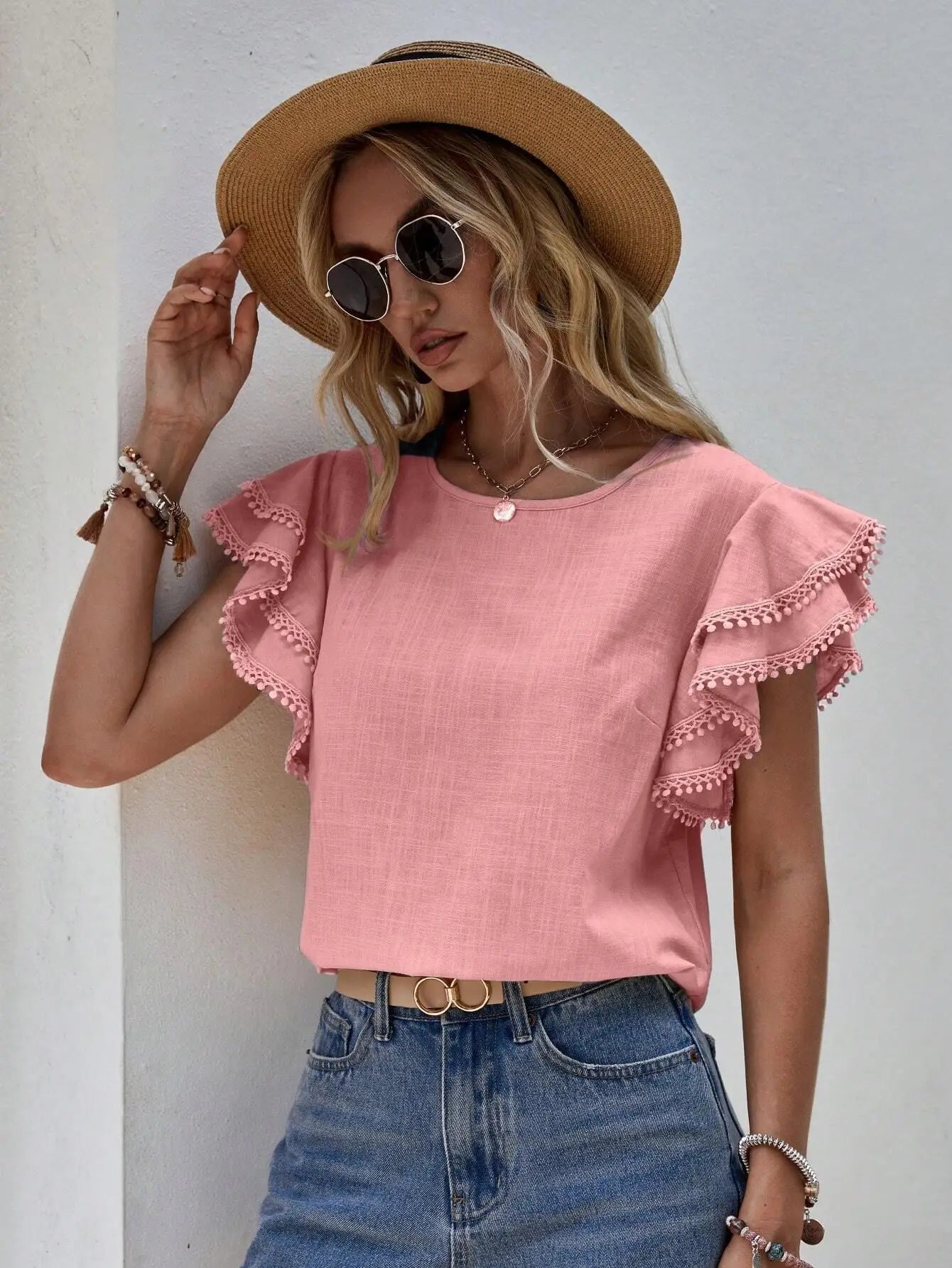 Blusa Feminina Elegante com Detalhe Rendado - DermeBela