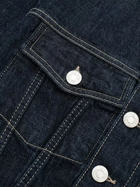 Jaqueta Denim Elegância Clássica com Lapela – DermeBela