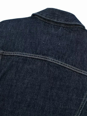Jaqueta Denim Elegância Clássica com Lapela – DermeBela