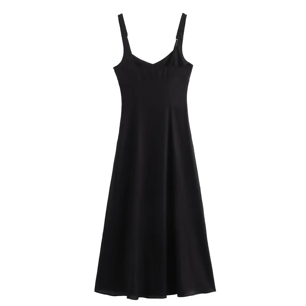 Vestido Aura Leve com Fenda Lateral e Zíper - DermeBela
