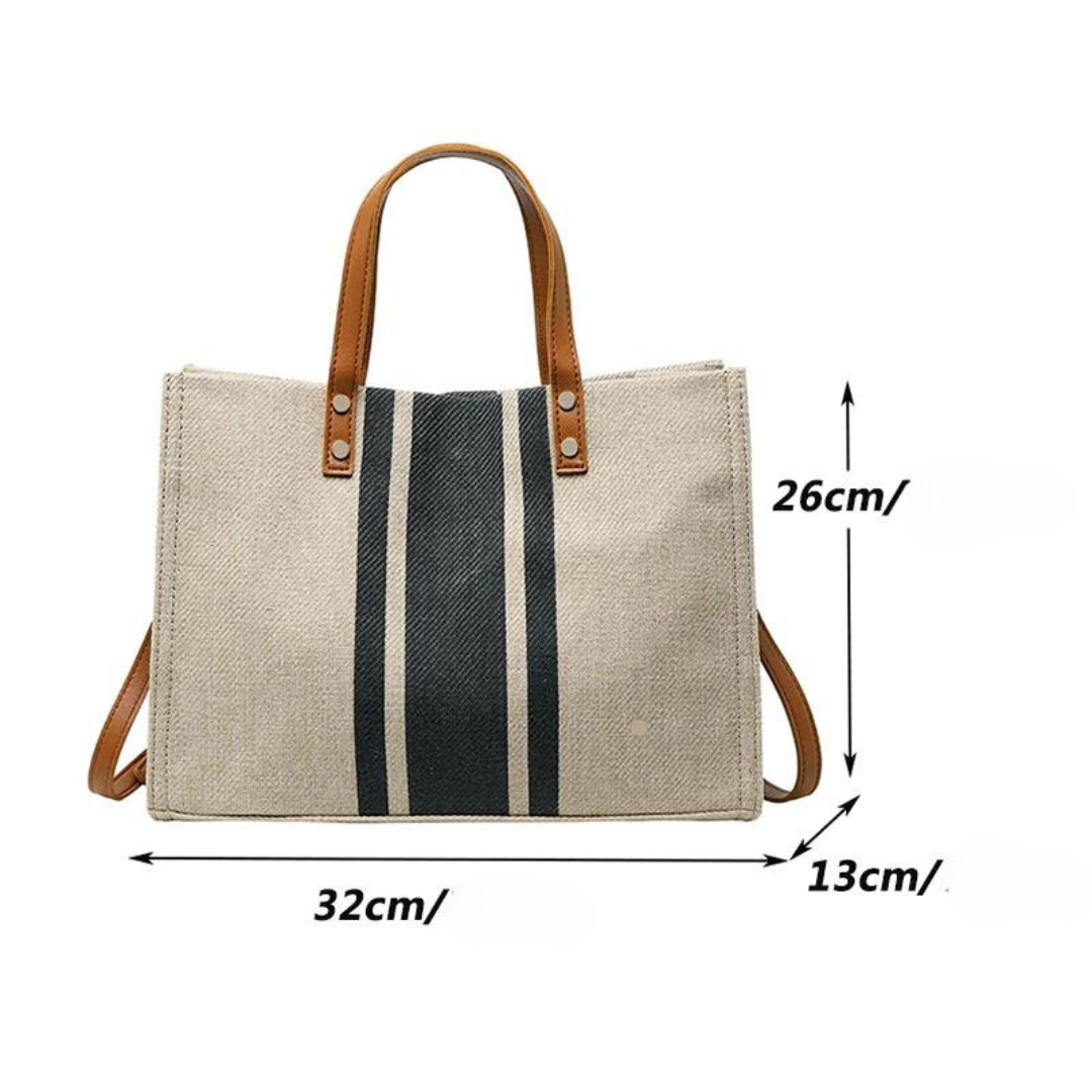 Bolsa Listrada de Tecido Casual - DermeBela