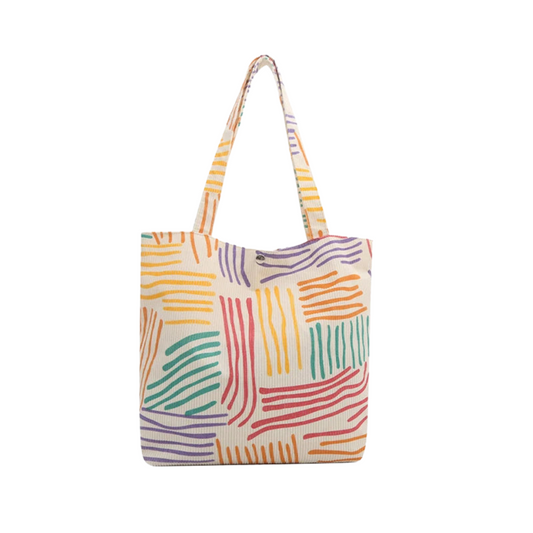 Bolsa Sacola Listrada Colorida - DermeBela