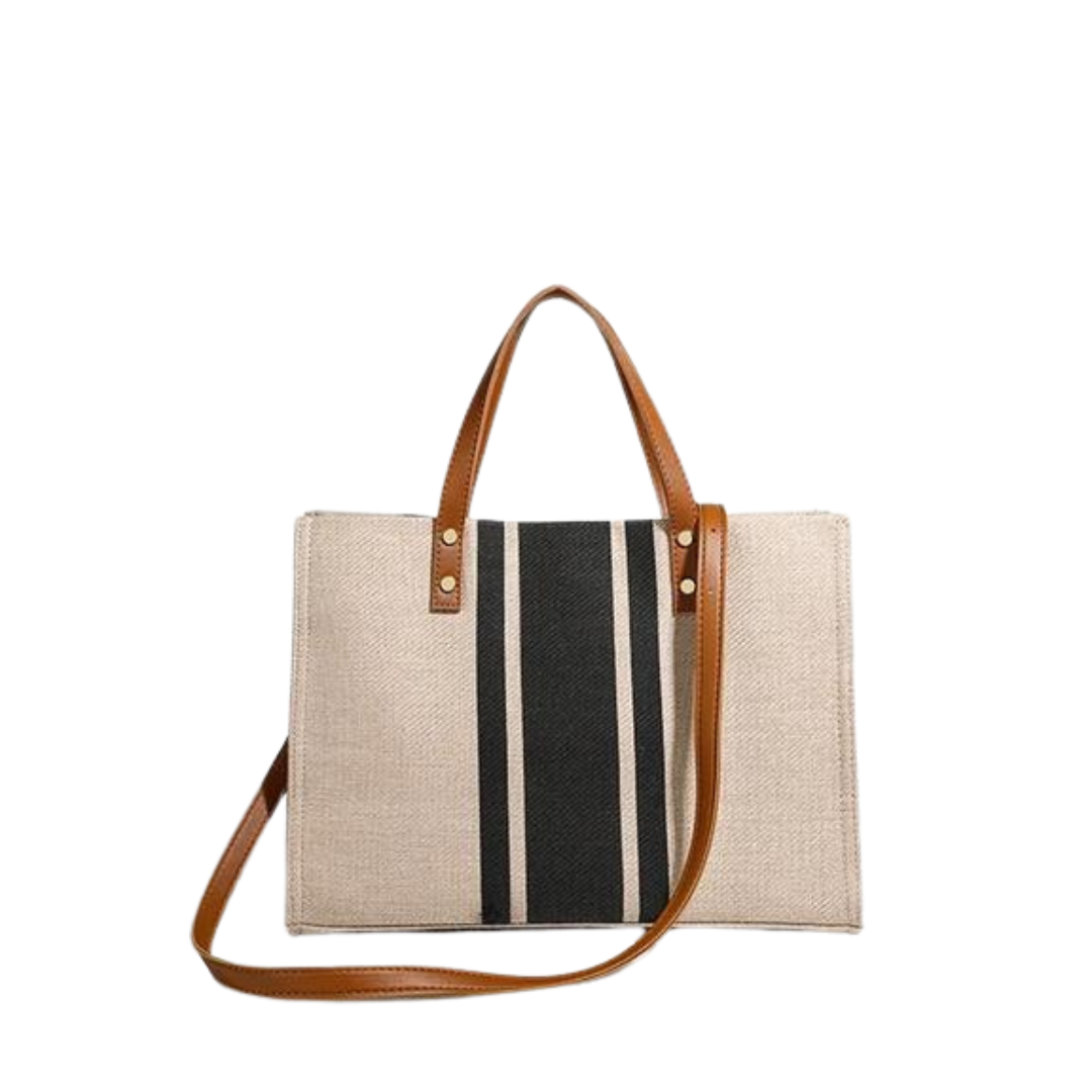 Bolsa Listrada de Tecido Casual - DermeBela
