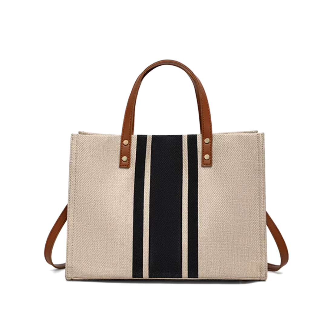 Bolsa Listrada de Tecido Casual - DermeBela